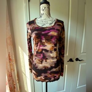 Simply Vera Vera Wang long sleeve multi colored top. Size S